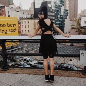 Forever 21 criss cross open back dress small